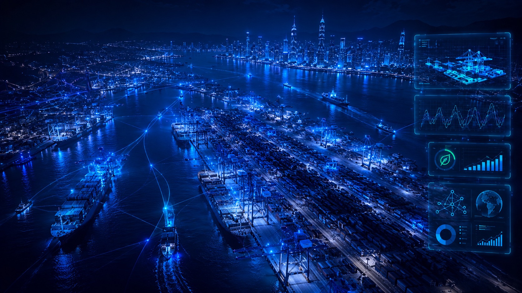 Smart port digital twin city visualization